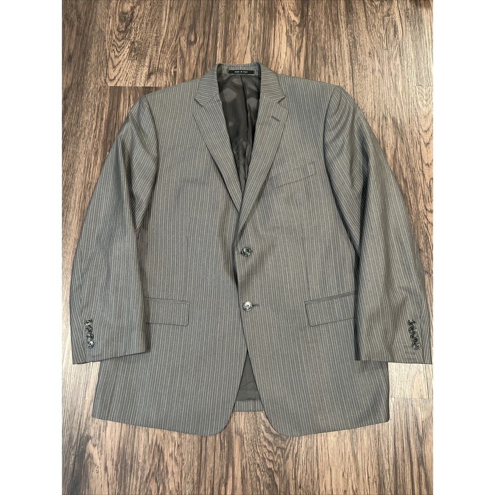 Versace Collection Blazer Sport Color Gray Pinstriped Wool Sz 46 (56 Eu) Italy